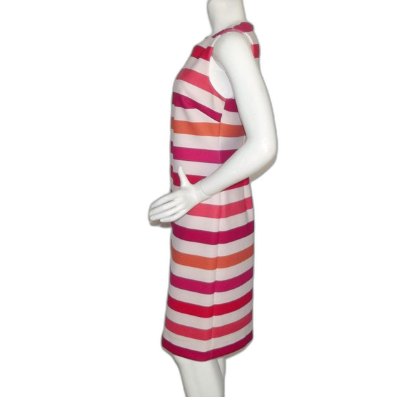 CALVIN KLEIN Dress, 10, Multicolor Stripes, Sleeveless, Neoprene Scuba - Picture 9 of 12
